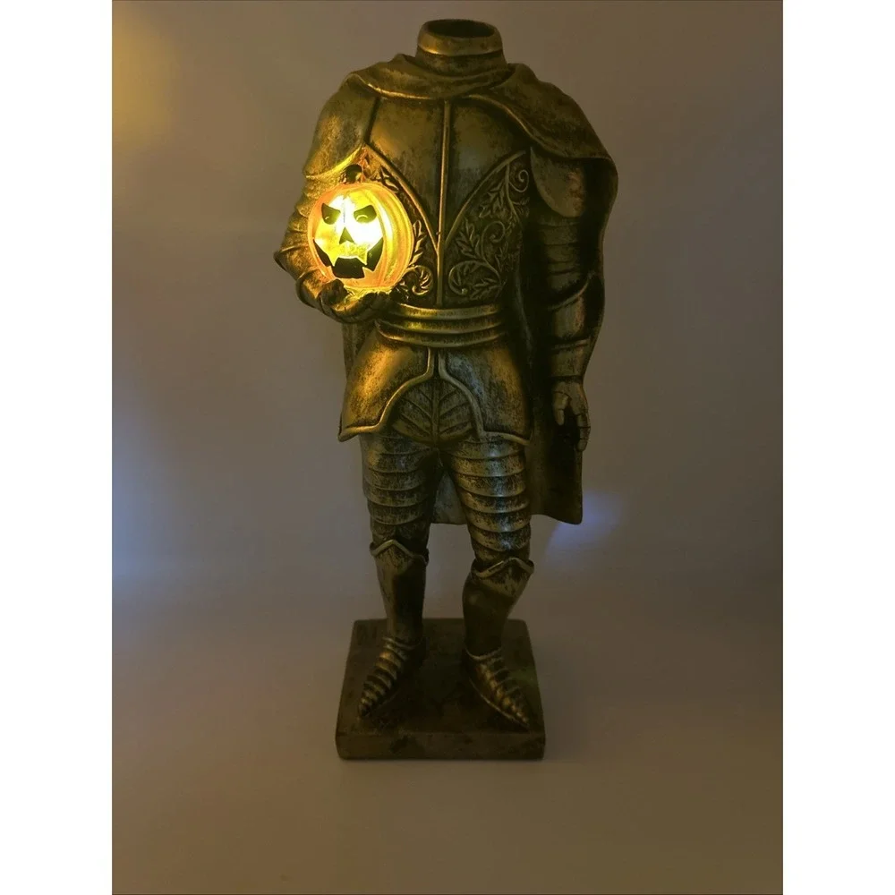 Martha Stewart Halloween Golden Knight Headless Horseman LED Light Up 14in